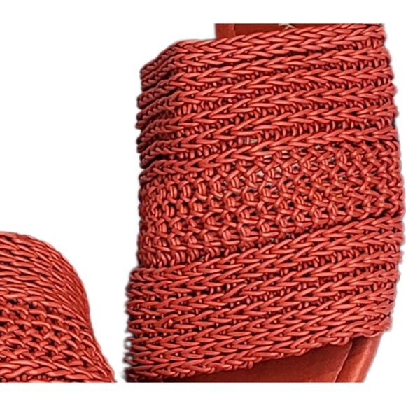 Cabin Creek Burnt Red Slip On Sandal 1-3.4" heel Man Made Upper Womens Shoes 7M - Picture 3 of 6